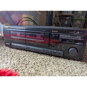 TEAC W-488R Black Double Cassette Deck Auto Reverse Dolby B NR Dubbing